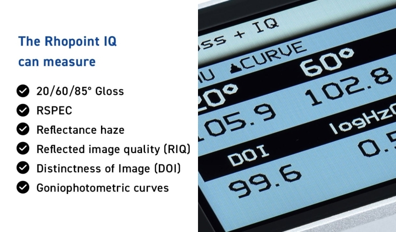 IQ 20/60/85 Gloss Haze DOI Meter - комбиниран уред за измерване на блясък и качеството на покритията