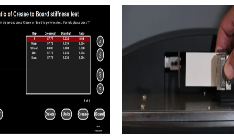 Carton Force Analyser - уред за измерване на всички сили нужни за огъване и пълнене на картонени опаковки